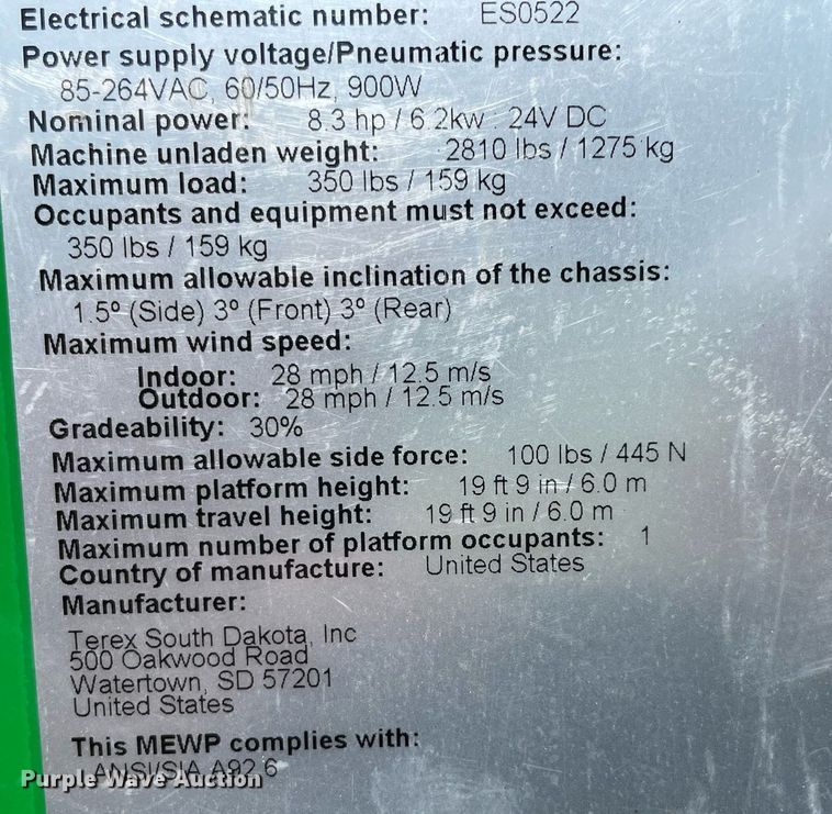 image for item NT9403 2015 Genie GR-20  vertical lift