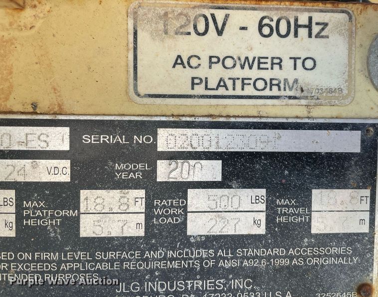 image for item NT9404 JLG 1930ES  scissor lift