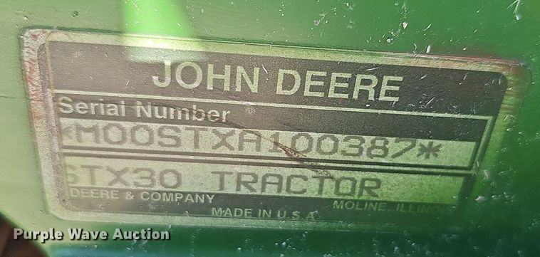 image for item NU9115 John Deere STX30  lawn mower