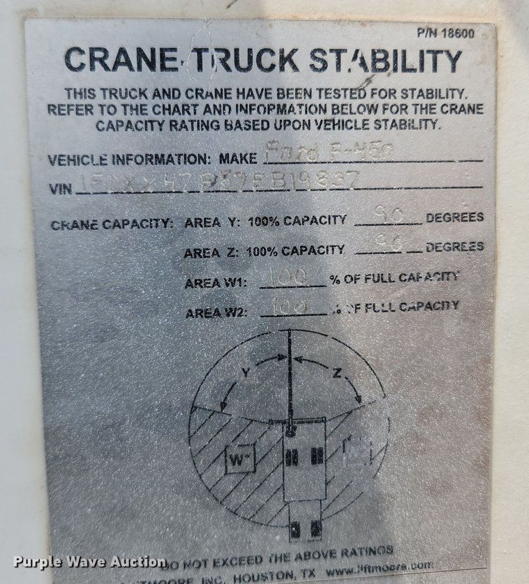 image for item OK9600 2007 Ford F450 Super Duty XL  utility / service truck