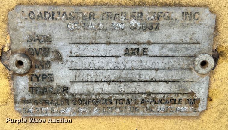 image for item OK9710 1996 Loadmaster  equipment trailer