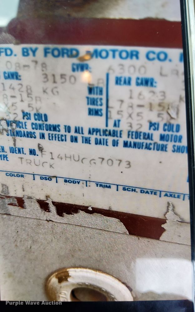 image for item OK9734 1978 Ford F150  pickup truck