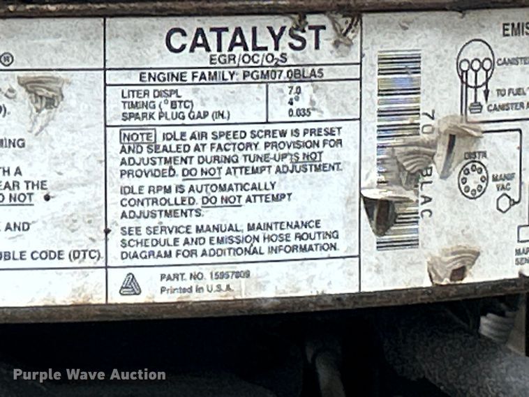 image for item OK9736 1993 Chevrolet C7  dump flatbed truck