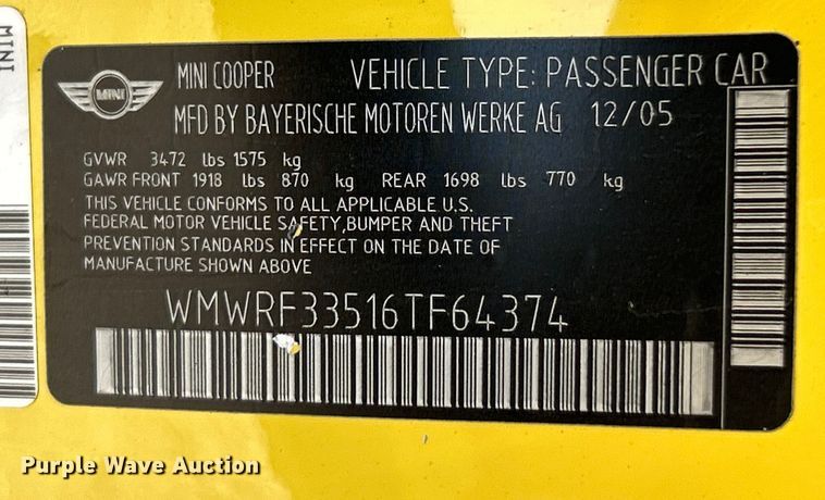 image for item OK9755 2006 Mini Cooper  convertible