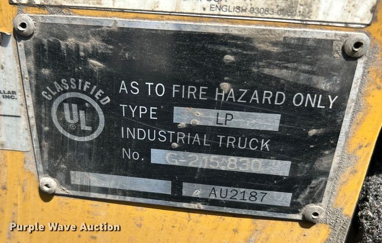 image for item OK9765 Caterpillar 2P6000  forklift