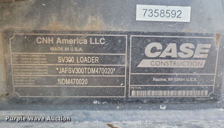 image for item DA7221 2014 Case SV300  skid steer loader