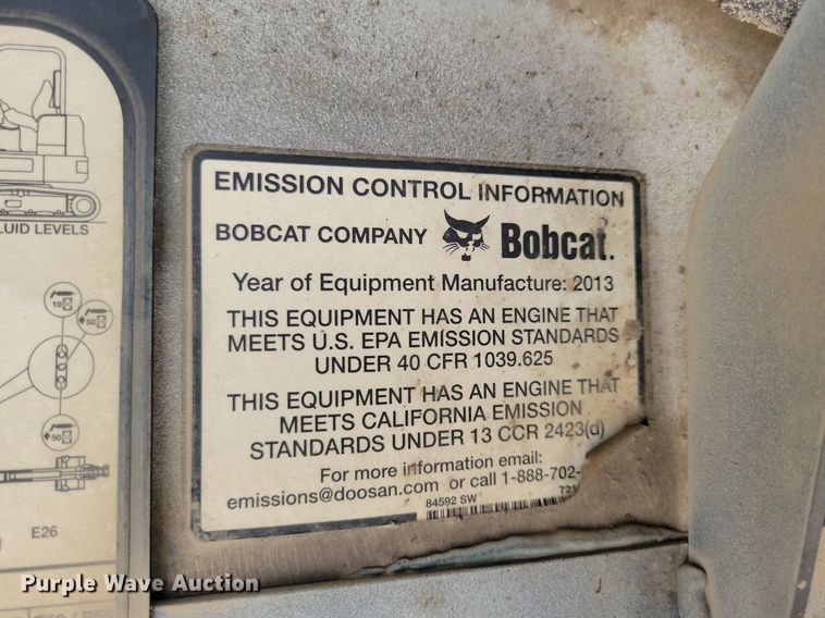 image for item DA7236 2013 Bobcat E50  mini excavator