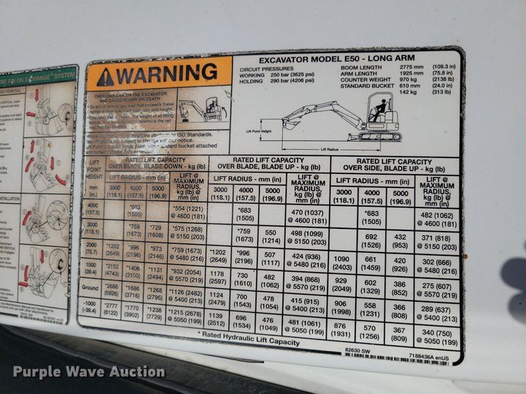 image for item DA7236 2013 Bobcat E50  mini excavator