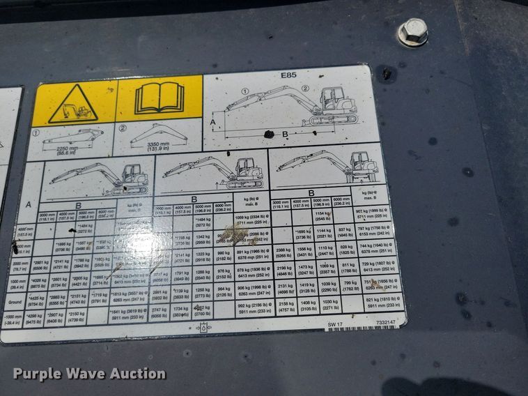 image for item DA7238 2018 Bobcat E85  mini excavator