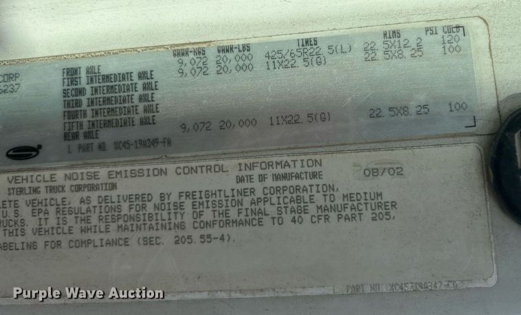 image for item DI7918 2003 Sterling L-Line  crane truck