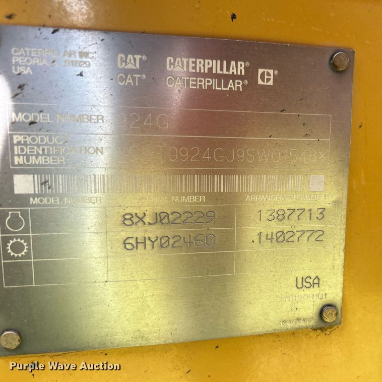image for item DI7942 2001 Caterpillar 924G  wheel loader