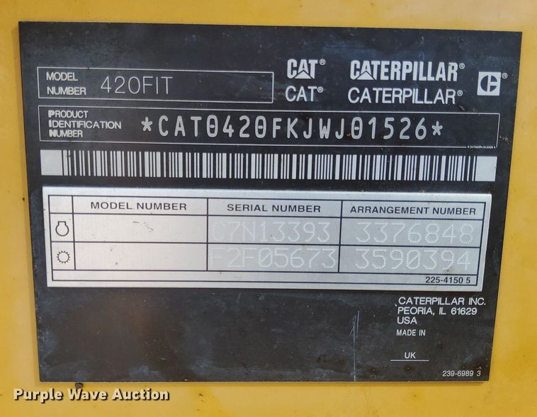 image for item DJ0836 2013 Caterpillar 420F IT  backhoe