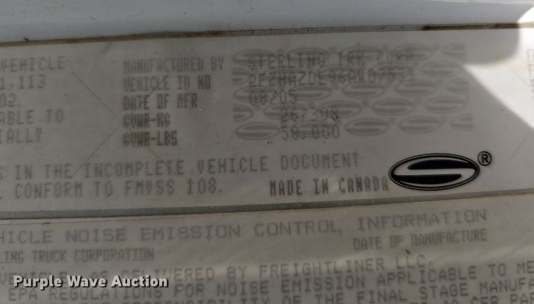 image for item DO2793 2006 Sterling LT9500  dump truck