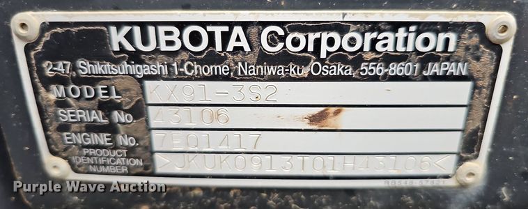 image for item DO2915 2015 Kubota KX91-3 Super Series 2  mini excavator