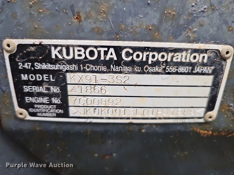 image for item DO2916 2012 Kubota KX91-3 Super Series 2  mini excavator