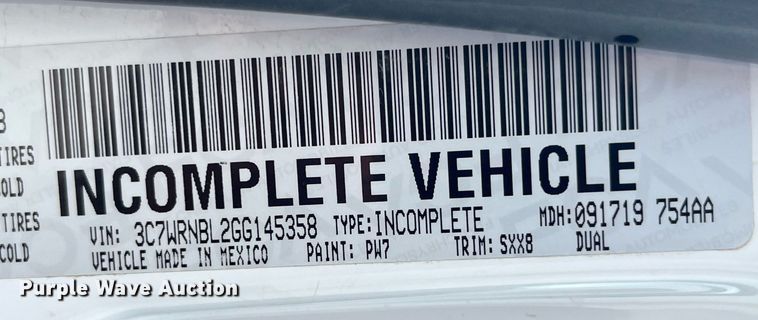 image for item DP0541 2016 Dodge Ram 5500HD  bucket truck