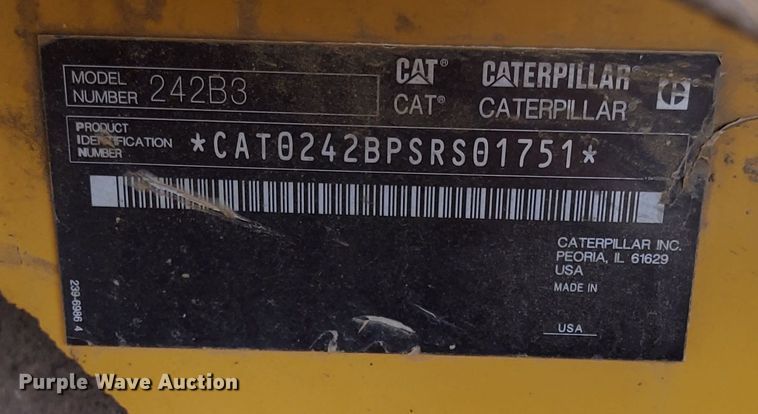 image for item DP3370 2012 Caterpillar 242B3  skid steer loader