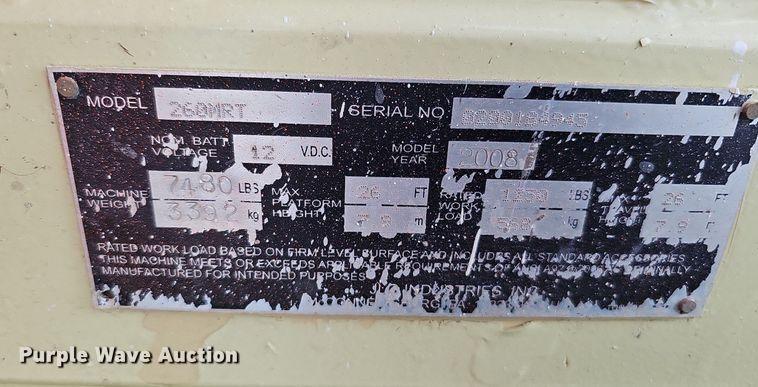 image for item DQ0148 JLG 260MRT  scissor lift