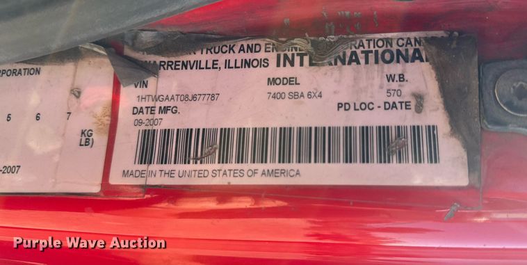 image for item DQ1339 2008 International  WorkStar 7400 vacuum truck