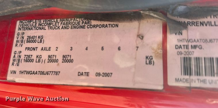 image for item DQ1339 2008 International  WorkStar 7400 vacuum truck