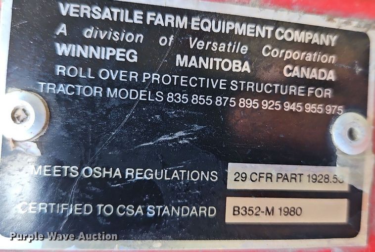 image for item DQ1825 1984 Versatile 835  tractor