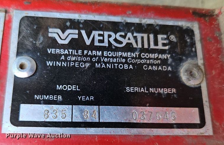 image for item DQ1825 1984 Versatile 835  tractor