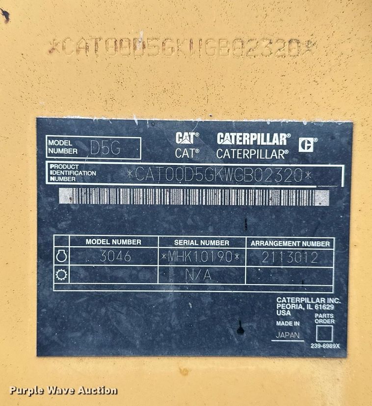 image for item DS2135 2005 Caterpillar D5G XL  dozer