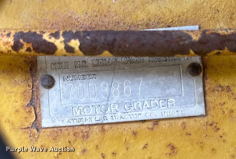 image for item KM9869 1959 Caterpillar 12  rigid frame motor grader