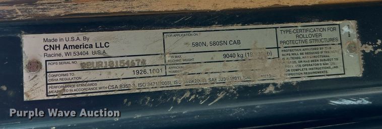 image for item KW9122 2013 Case 580 Super N  backhoe