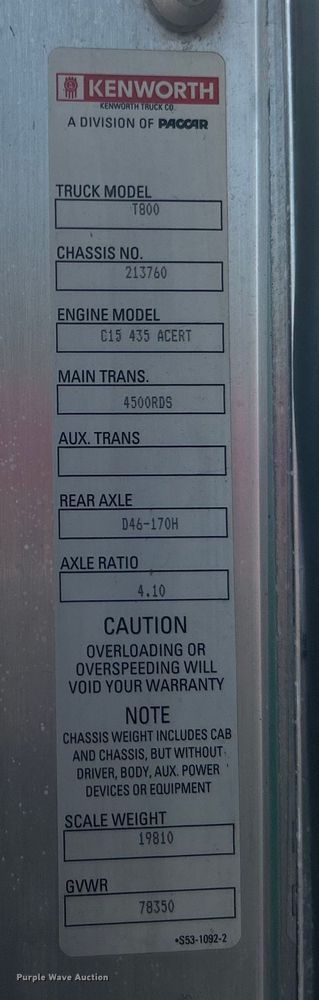 image for item KW9151 2007 Kenworth T800  volumetric ready mix truck