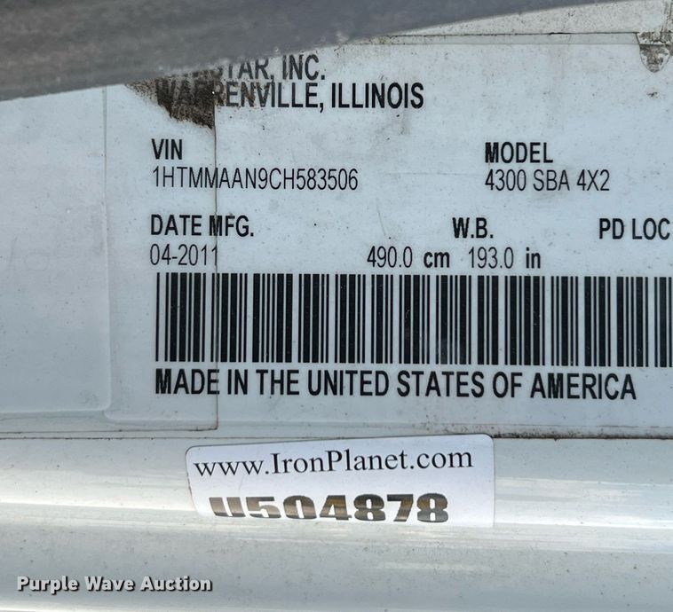 image for item LF9365 2012 International 4300 bucket truck