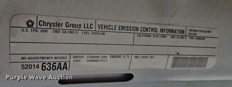 image for item LM9104 2012 Dodge Ram 2500HD  Crew Cab pickup truck