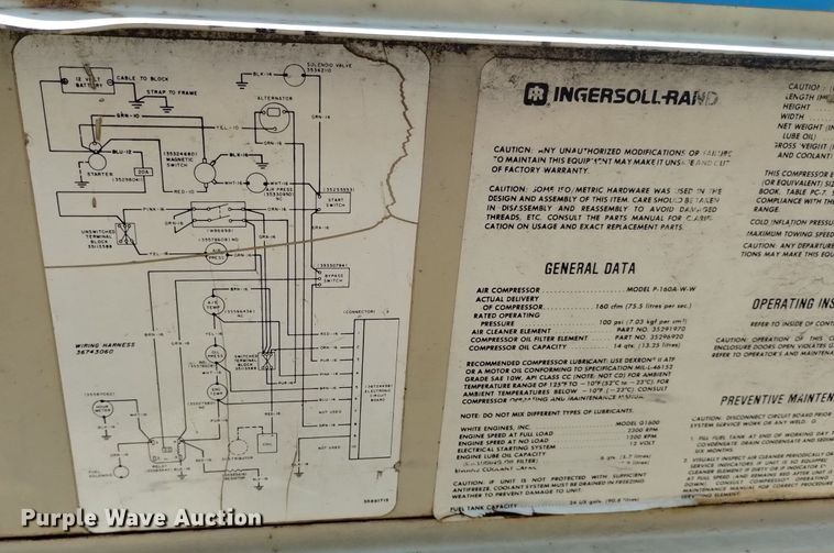 image for item LP9649 Ingersoll Rand P-160A-W-W  air compressor