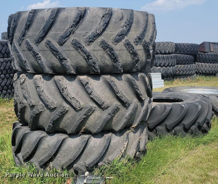image for item LQ9042 (4) Goodyear Optitrac 710/70R42 tires and wheels