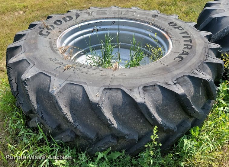 image for item LQ9042 (4) Goodyear Optitrac 710/70R42 tires and wheels
