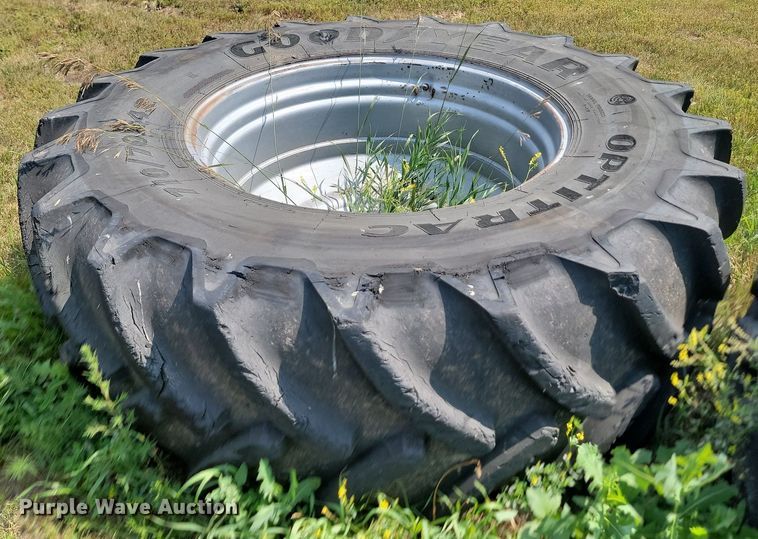 image for item LQ9042 (4) Goodyear Optitrac 710/70R42 tires and wheels