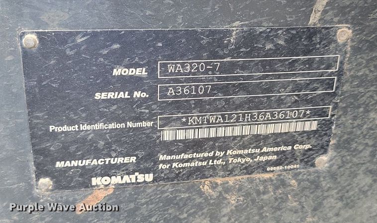 image for item LQ9085 2014 Komatsu WA320-7  wheel loader