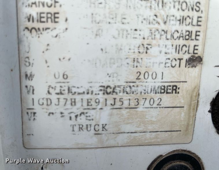 image for item LS9538 2001 GMC C7500  dump flatbed truck