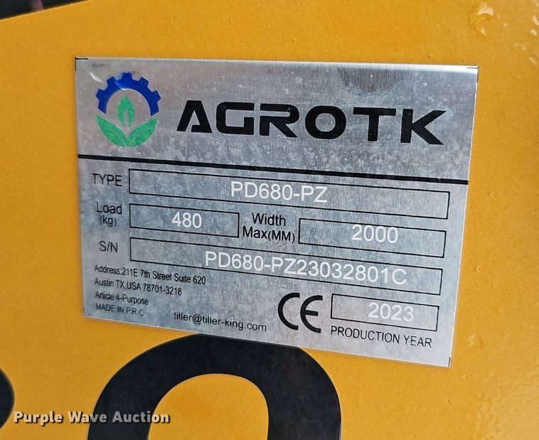 image for item MD9963 2023 Agrotk PD680-PZ  skid steer post driver