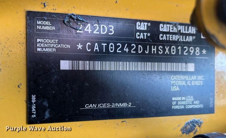 image for item MG9381 2020 Caterpillar 242D3  skid steer loader