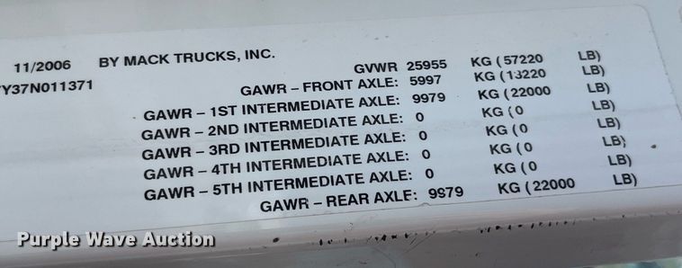 image for item MG9383 2007 Mack CHN613  dump truck