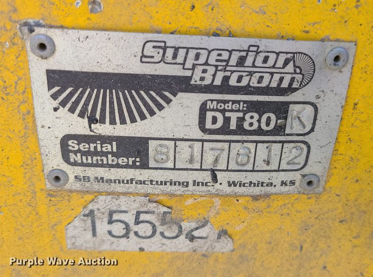 image for item MG9609 2017 Superior Broom DT80K  sweeper