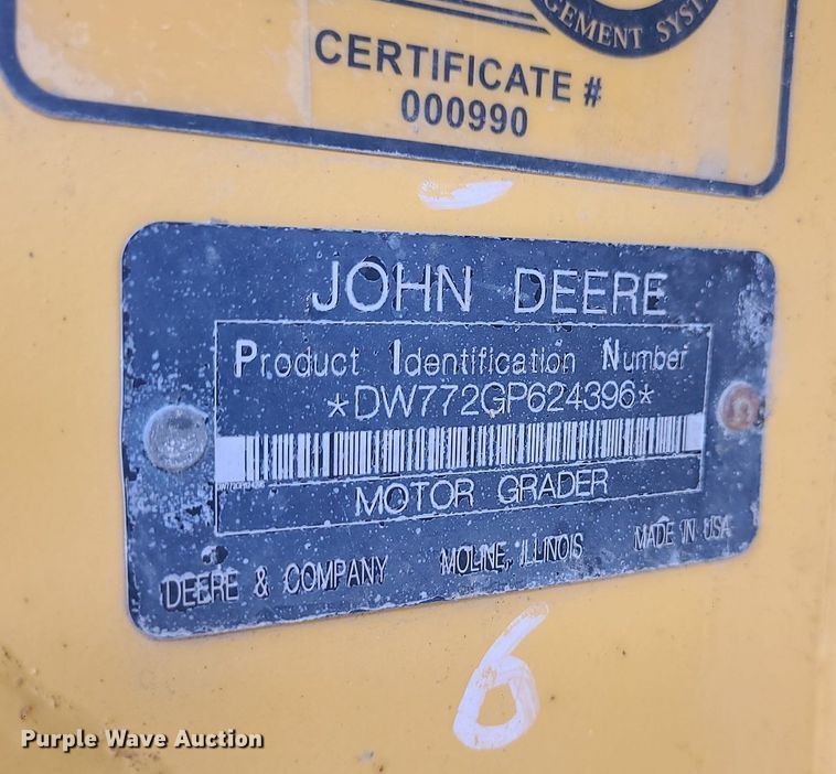 image for item MG9659 2009 John  Deere 772GP  motor grader