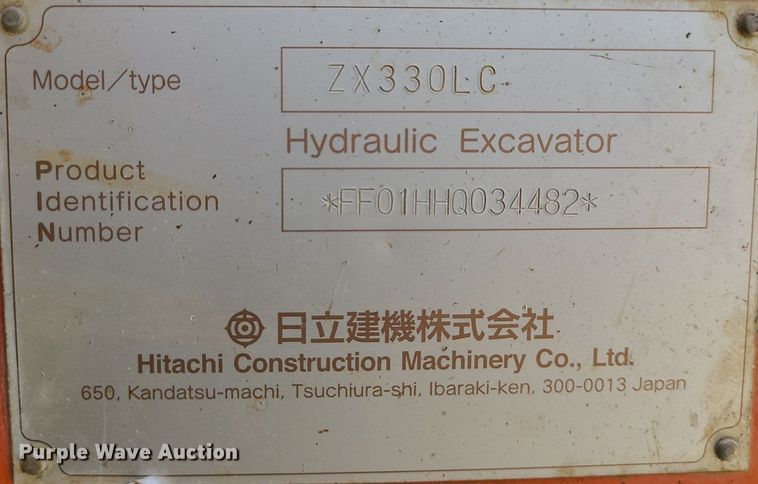 image for item MG9661 2005 Hitachi ZX330LC  excavator