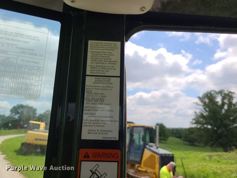 image for item MG9665 2021 John Deere 60G  mini excavator