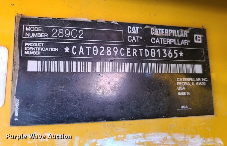 image for item MG9702 2013 Caterpillar 289C2  tracked skid steer loader