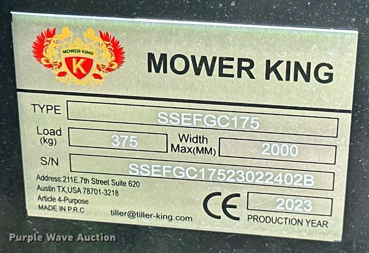 image for item ML9056 2023 Mower King SSEFGC175  skid steer flail mower