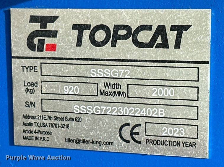 image for item ML9060 2023 TopCat SSSG72  skid steer grader
