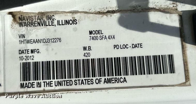 image for item ML9084 2013 International WorkStar 7300  bucket truck