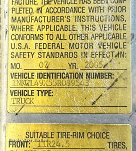 image for item ML9114 2005 Kenworth W900  dump truck